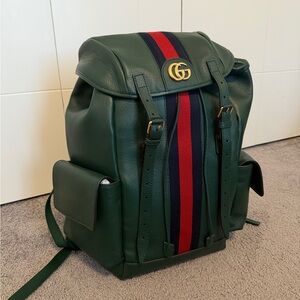 Authentic Gucci Green Ophidia Backpack